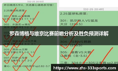 罗森博格与维京比赛前瞻分析及胜负预测详解